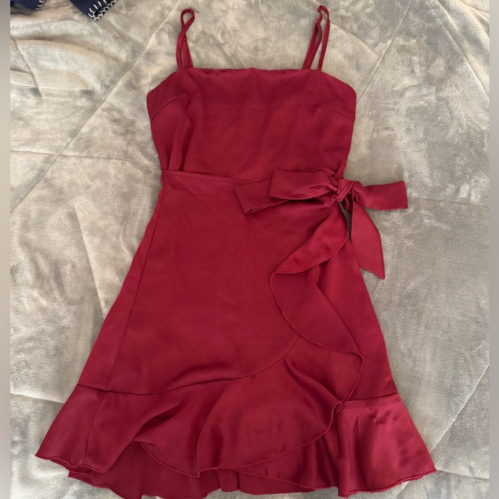 Princess Polly Ruffled Tie Front Mini Dress